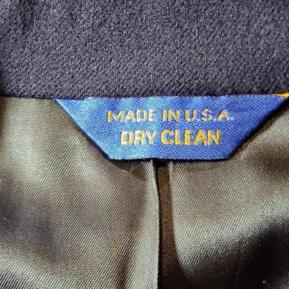Pendleton Vintage Men Navy Blue 100% Virgin Wool 2 Button Blazer Jacket USA Made